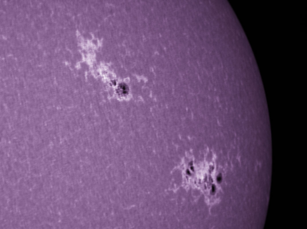 Sunspot 1166 and 1169 in CaK 03/12/2011