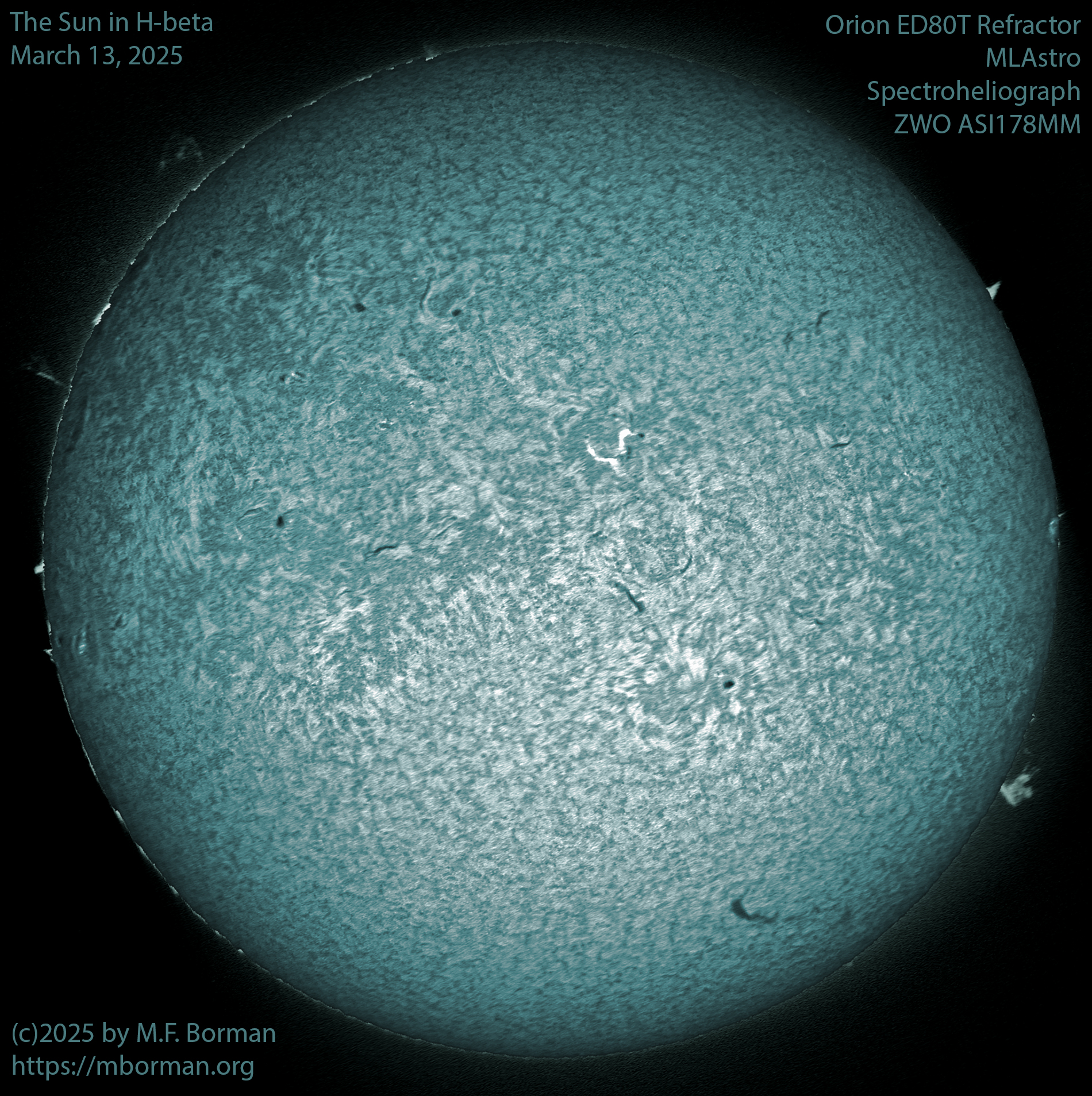 Solar image in h-beta 03/13/25
