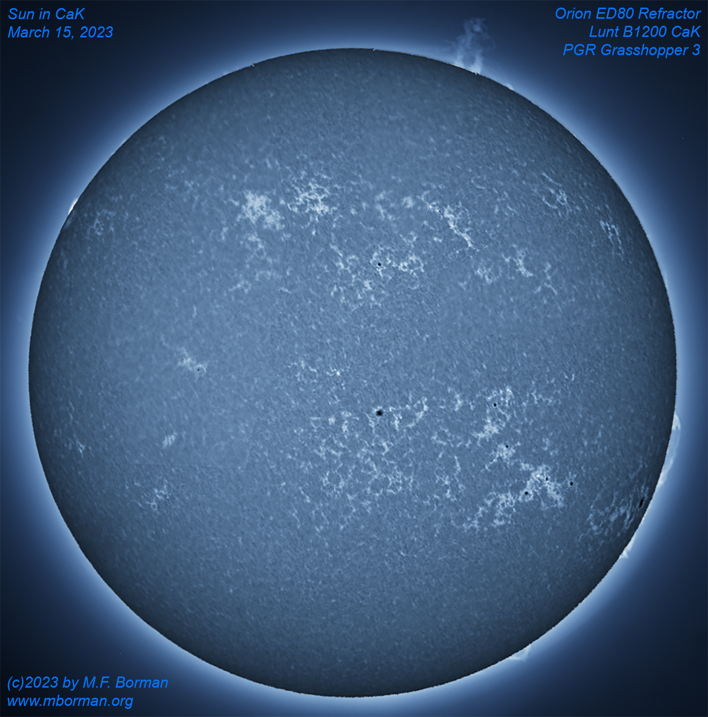 Solar disk in CaK 03/15/2023