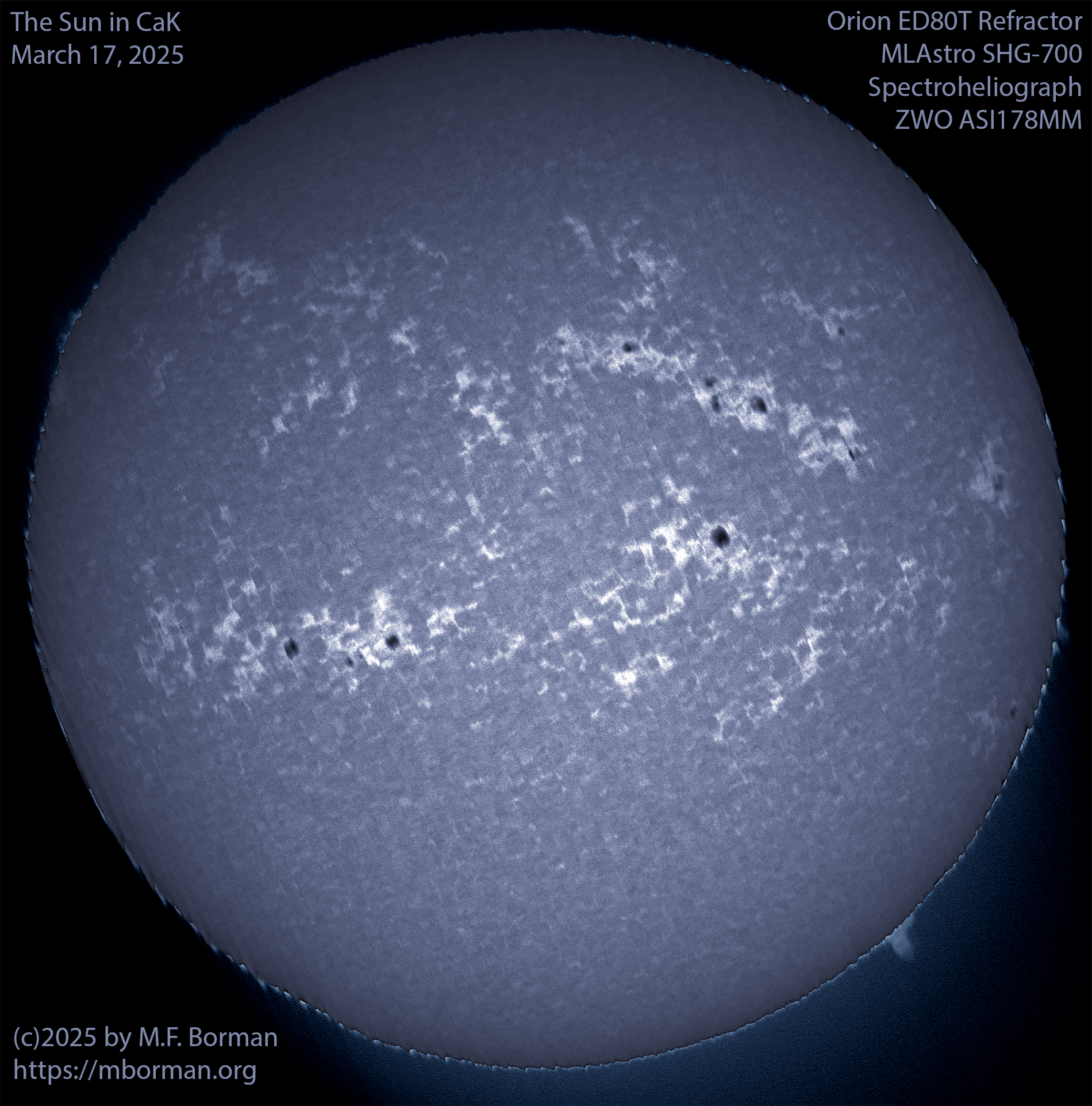 Solar image in CaK 03/17/25