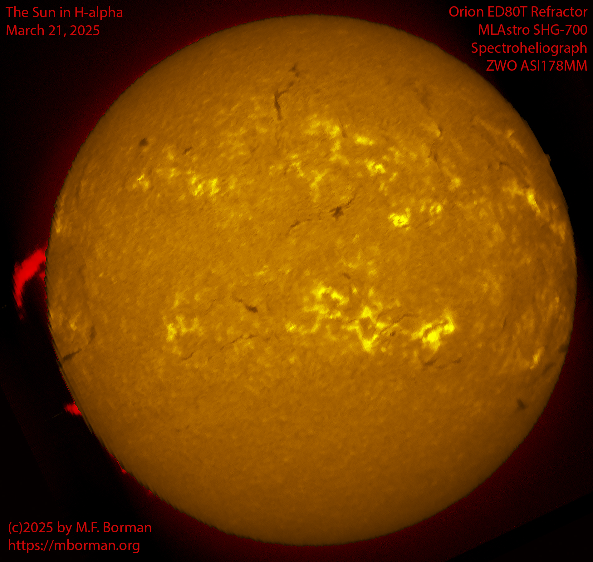 Solar image in h-alpha 03/21/25
