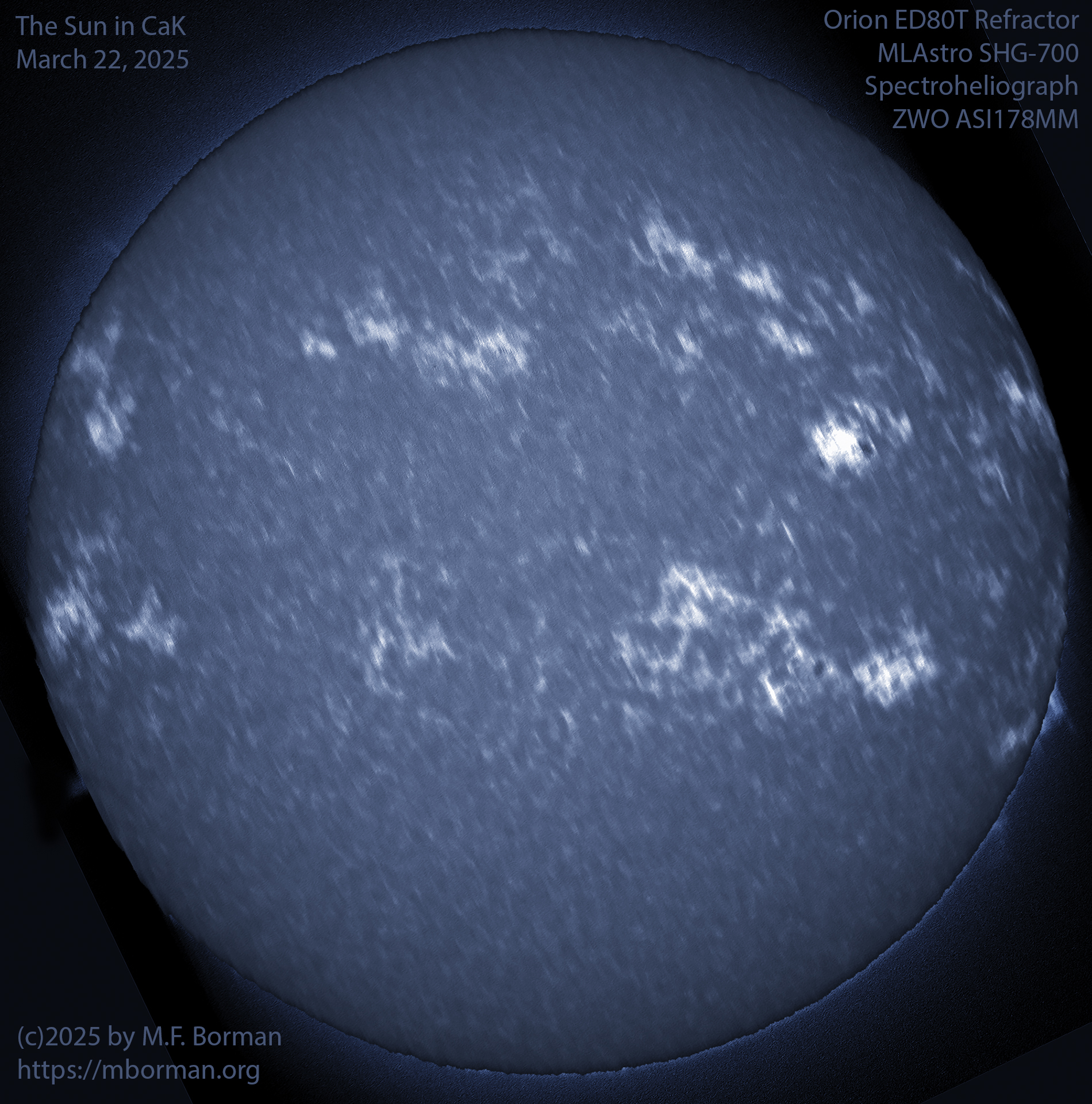 Solar image in CaK 03/22/25