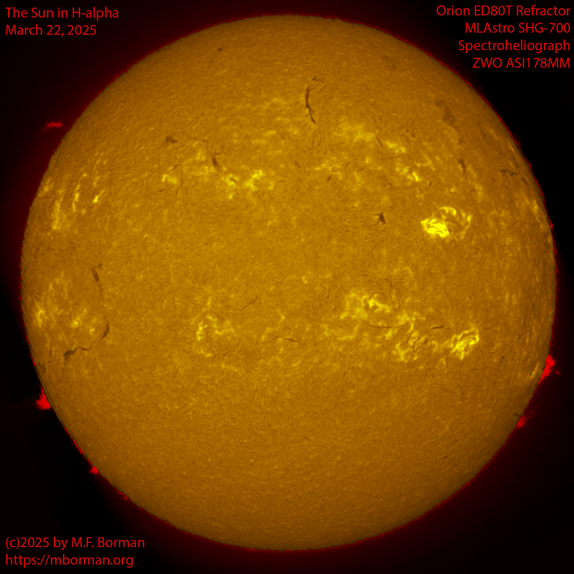 Solar image in h-alpha 03/22/25