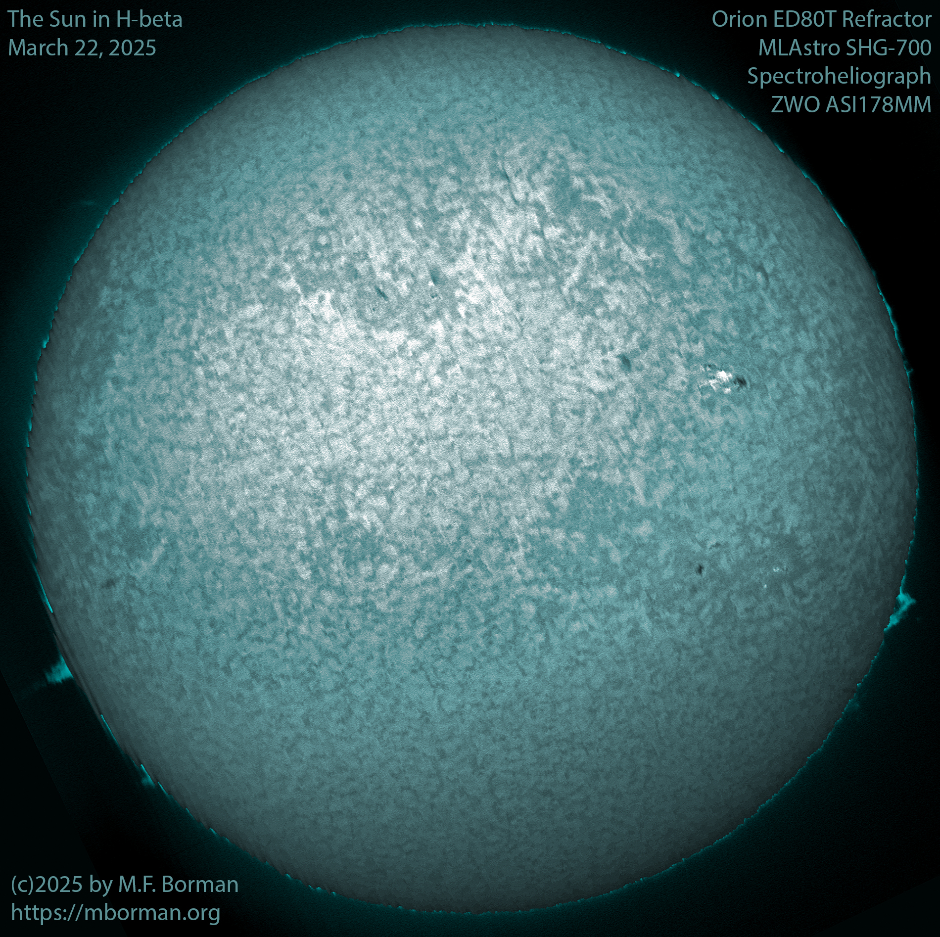Solar image in h-beta 03/22/25