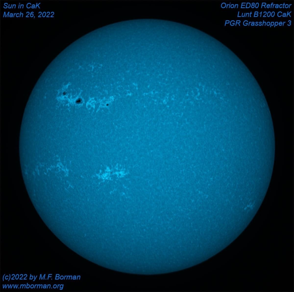 Solar disk in CaK 03/26/2022