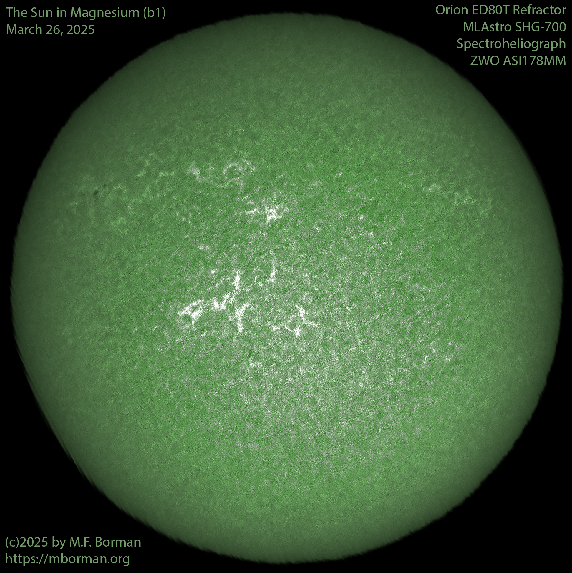 Solar image in magnesium (b1) 03/26/25