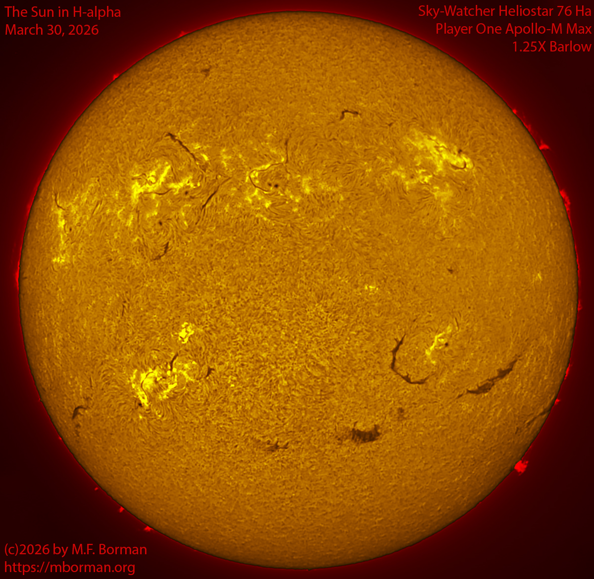 Solar image in h-alpha 03/30/26
