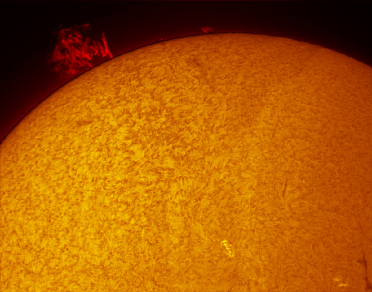 Large Prominence in h-alpha 04/03/2016