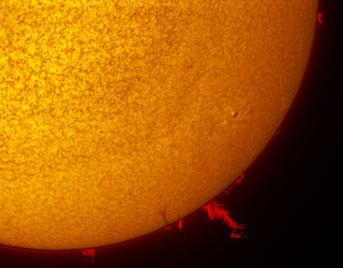 Large Prominence in h-alpha 04/03/2016