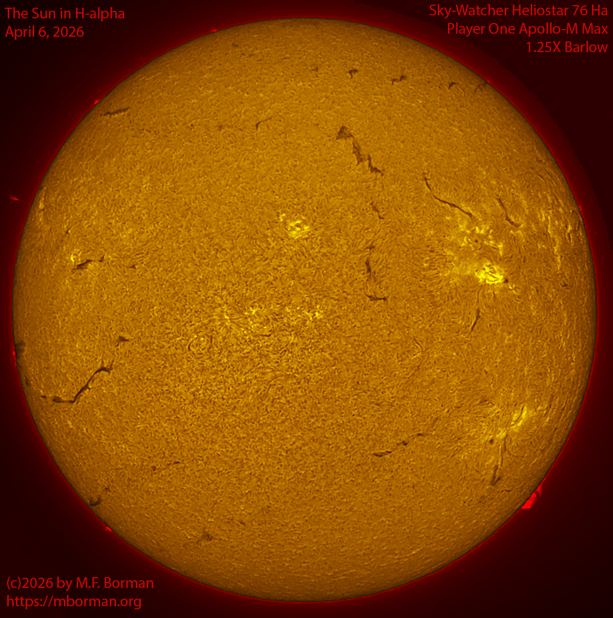 Solar image in h-alpha 04/06/26