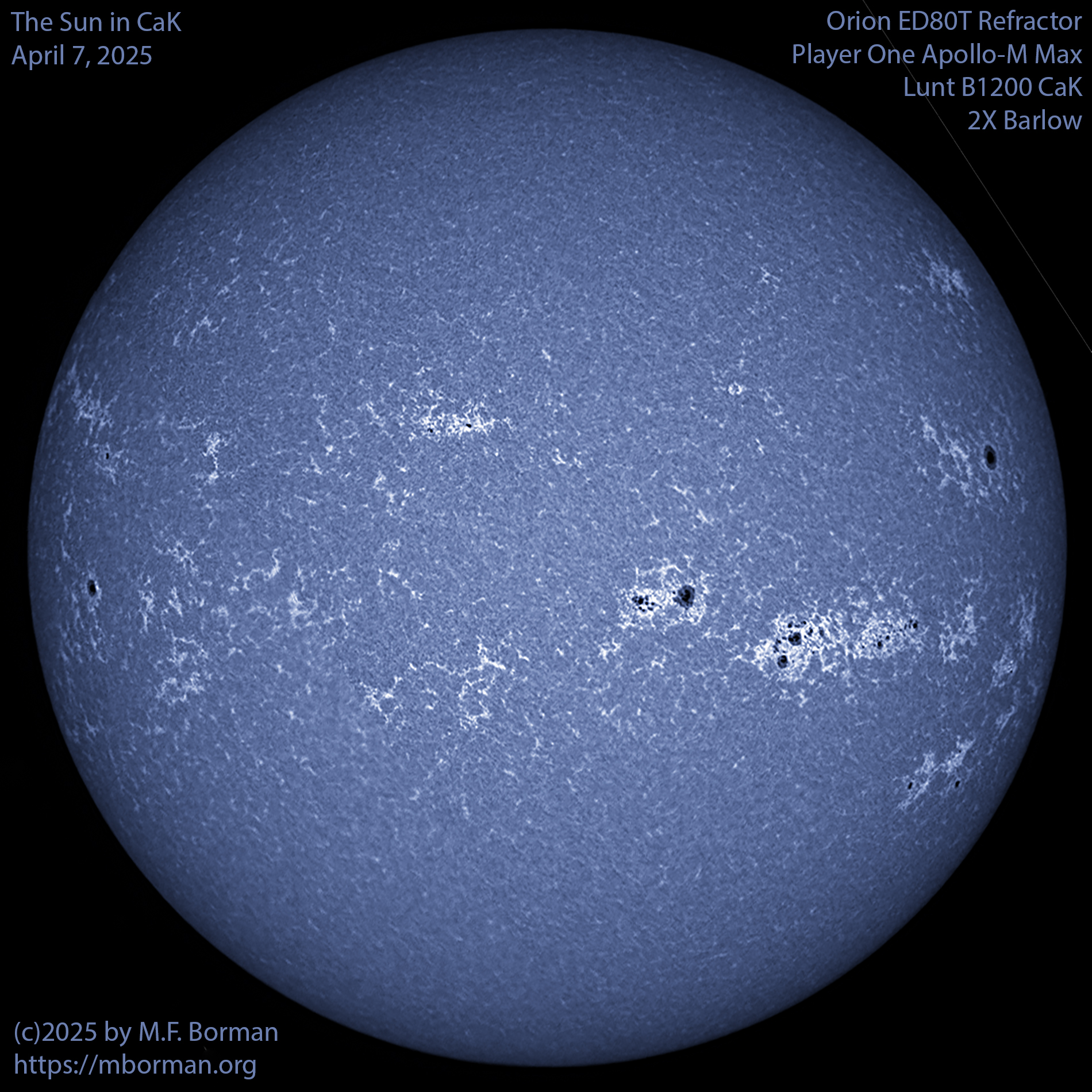 Solar image in CaK 04/07/25