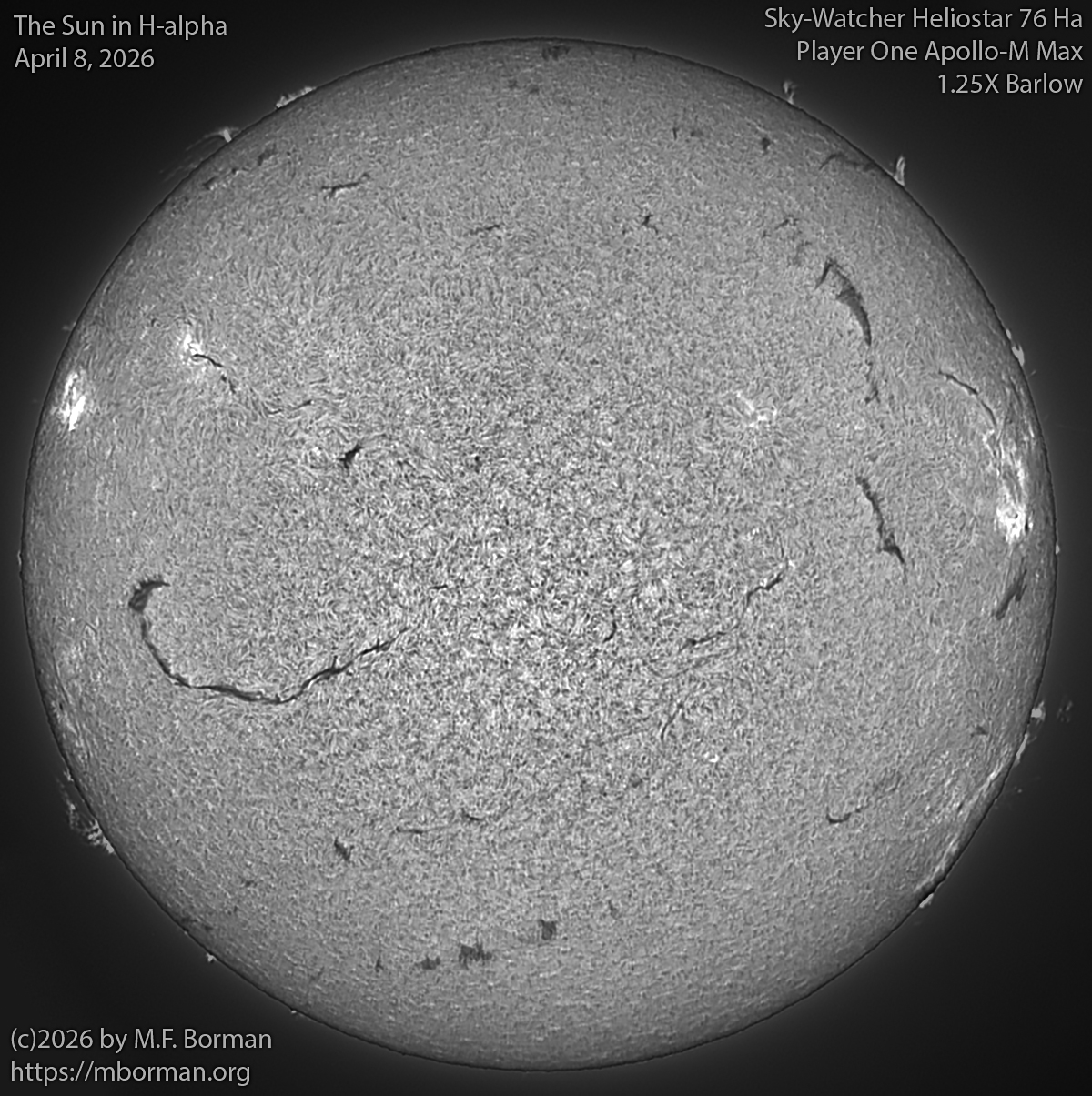 Solar image in h-alpha 04/08/26