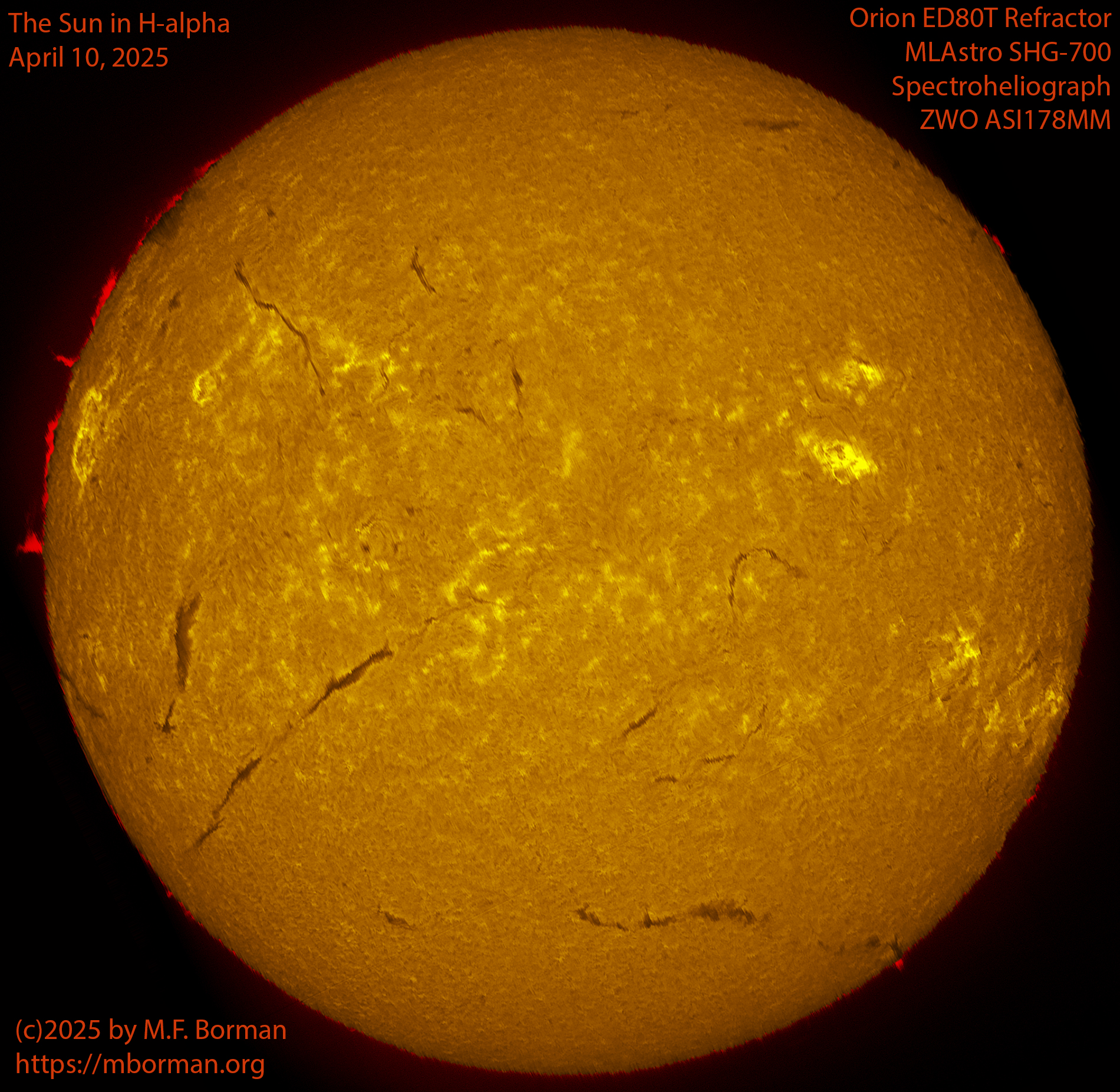 Solar image in h-alpha 04/10/25