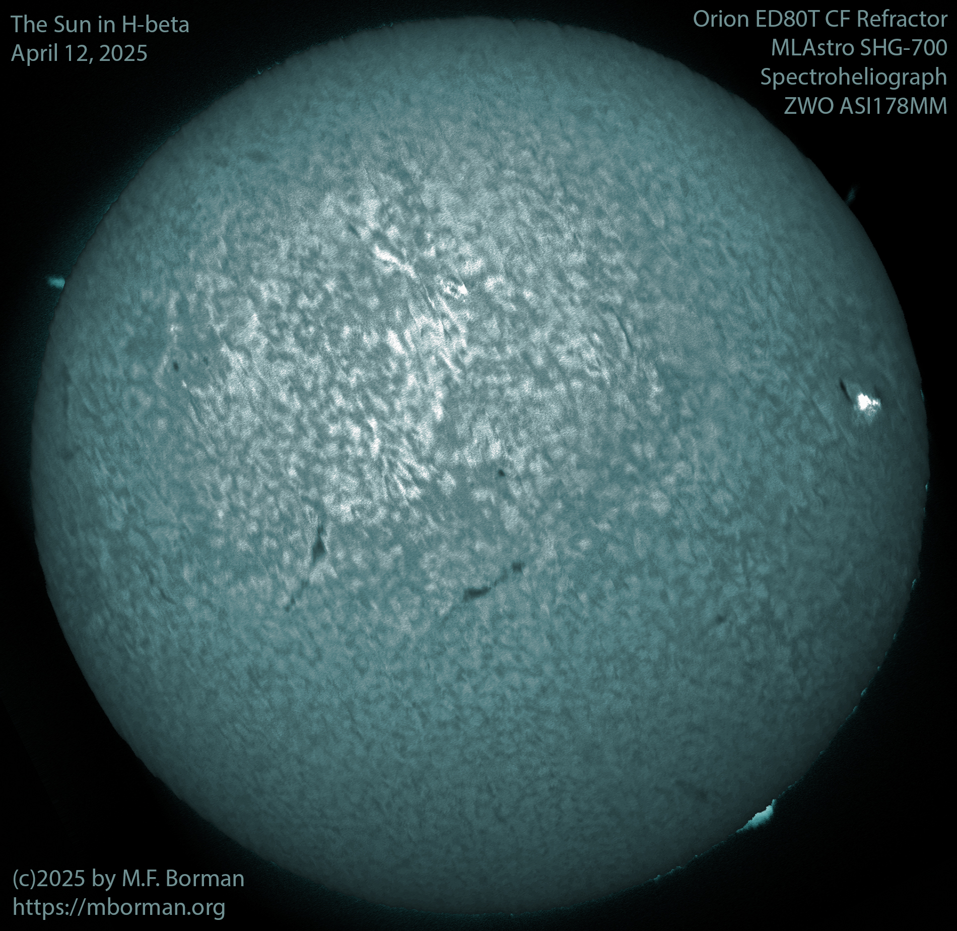 Solar image in h-beta 04/12/25