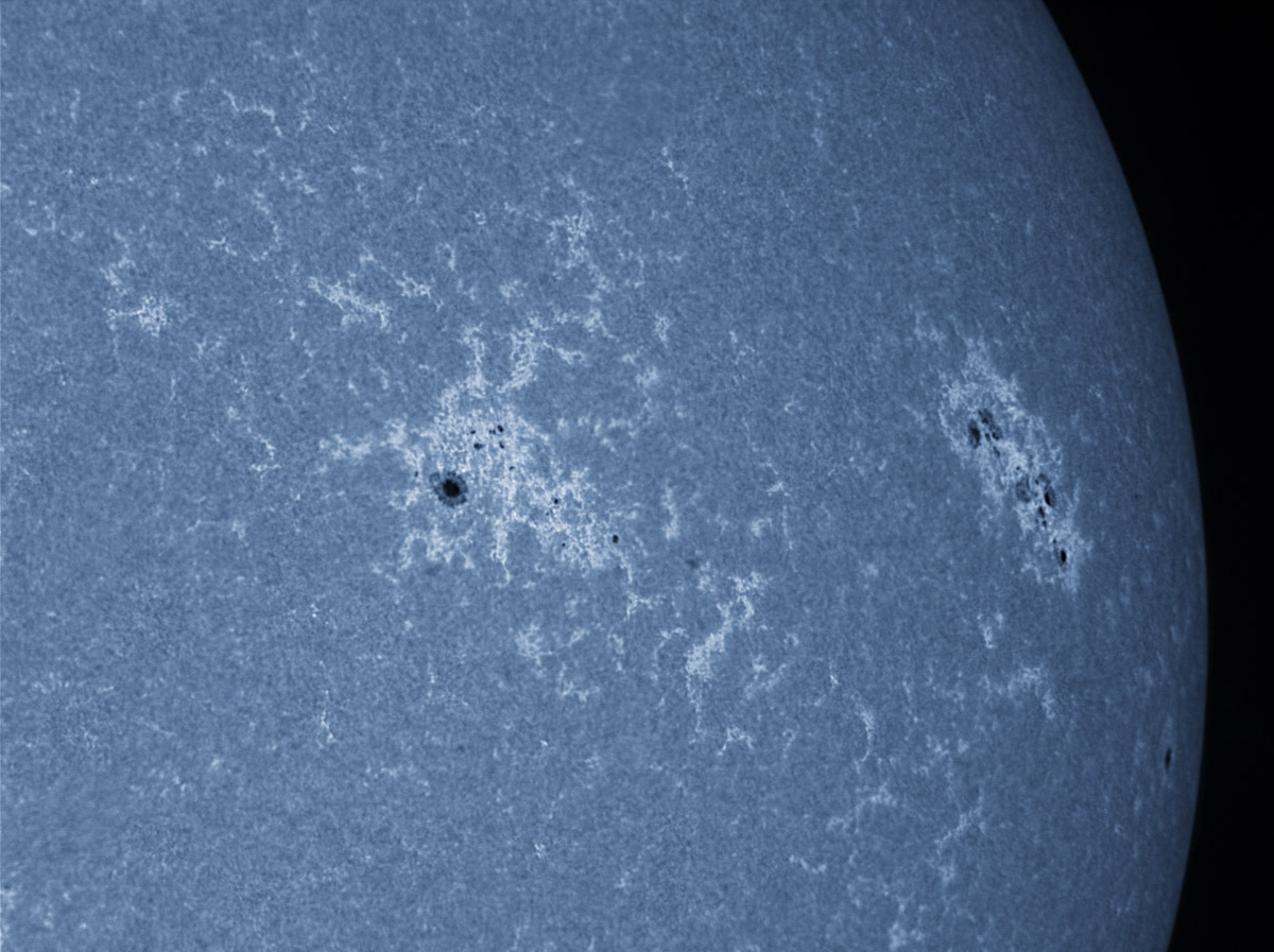Sunspots 1718 and 1719 in CaK 04/13/2013