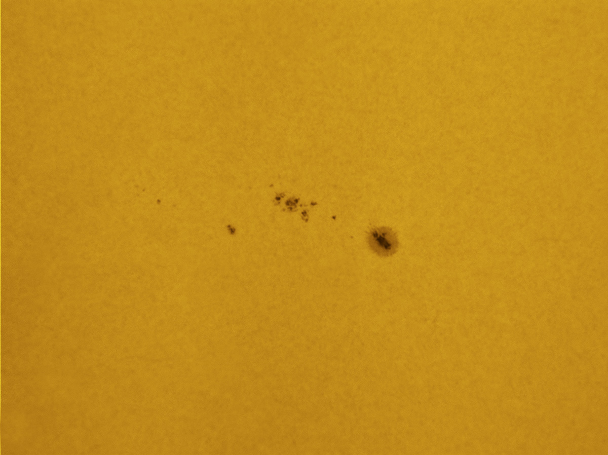 Sunspots 1721 and 1722 in white light 04/13/2013