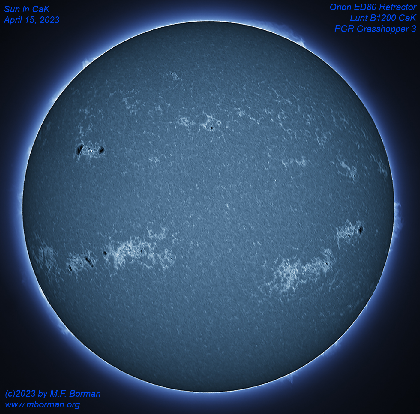 Solar disk in CaK 04/15/2023