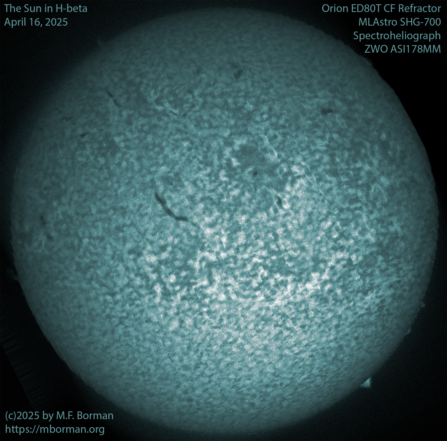 Solar image in h-beta 04/16/25
