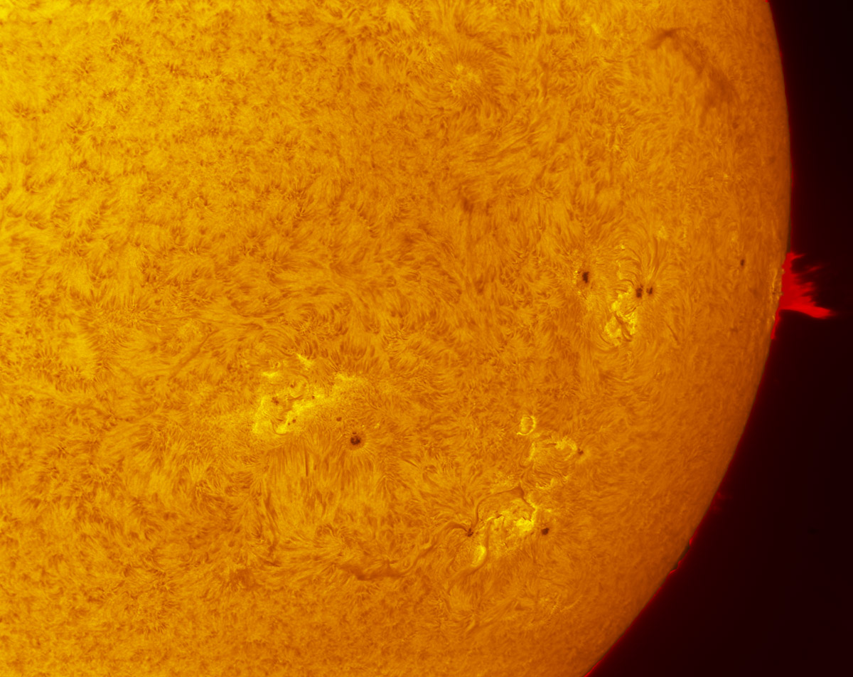 Sunspots 2032 through 2037 in h-alpha 04/19/2014