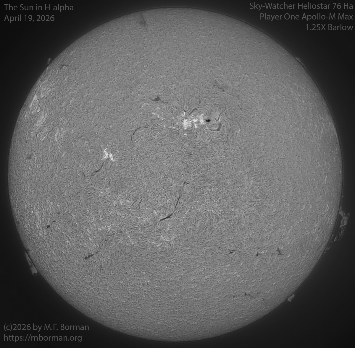 Solar image in h-alpha 04/19/26