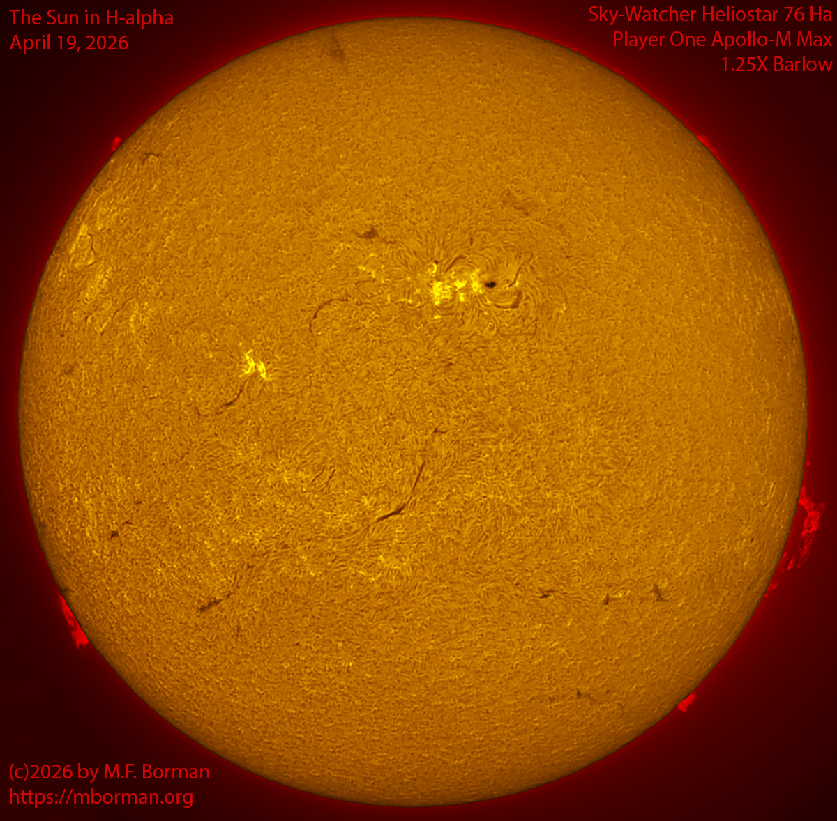 Solar image in h-alpha 04/19/26
