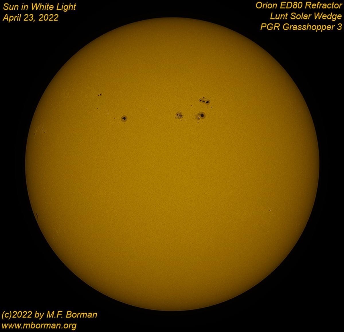 Solar disk in white light 04/23/2022