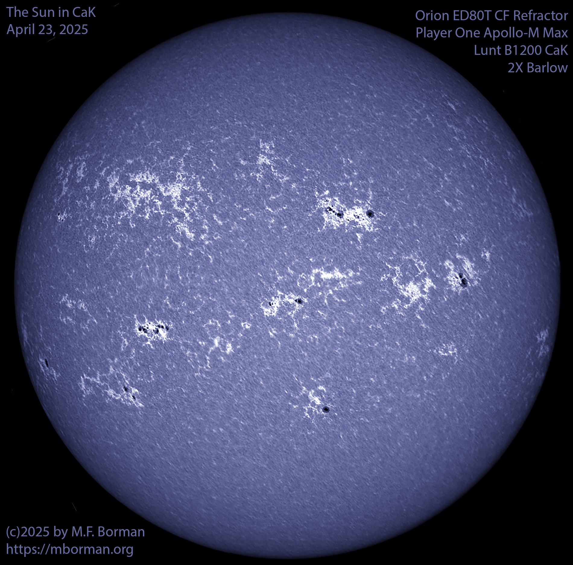 Solar image in CaK 04/23/25