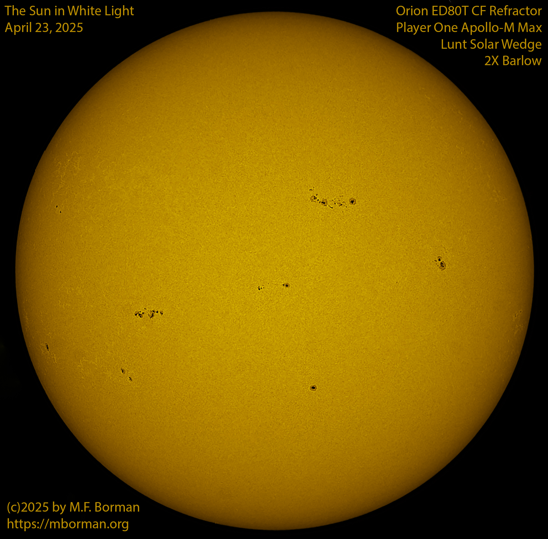 Solar image in white light 04/23/25