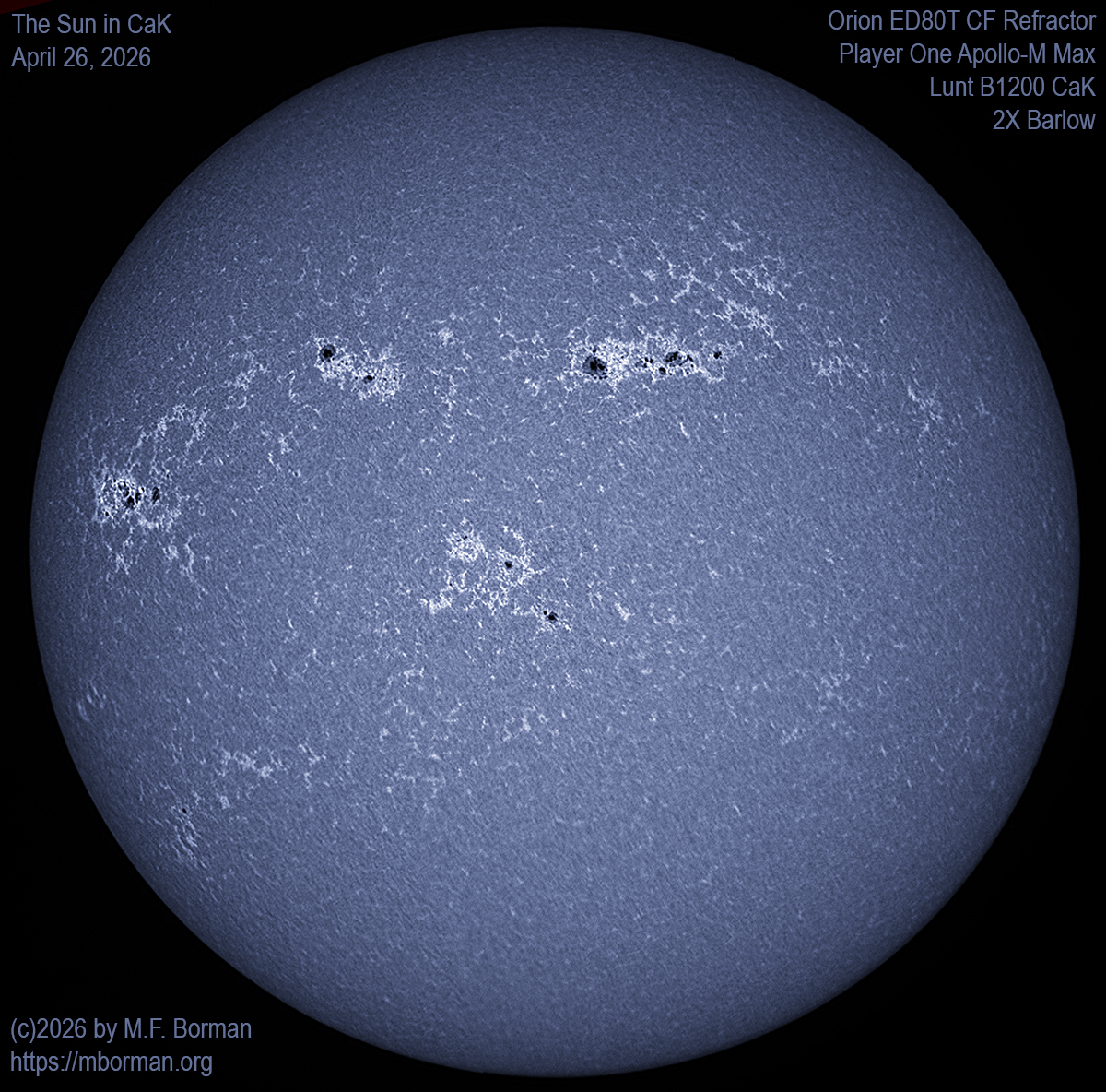 Solar image in CaK 04/26/26