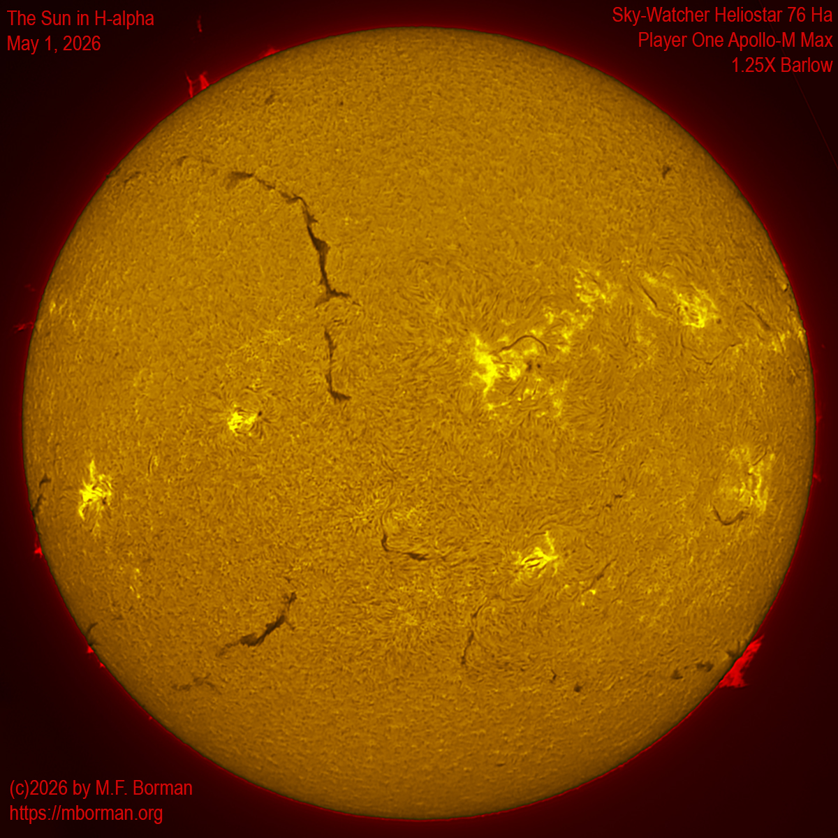 Solar image in h-alpha 05/01/26