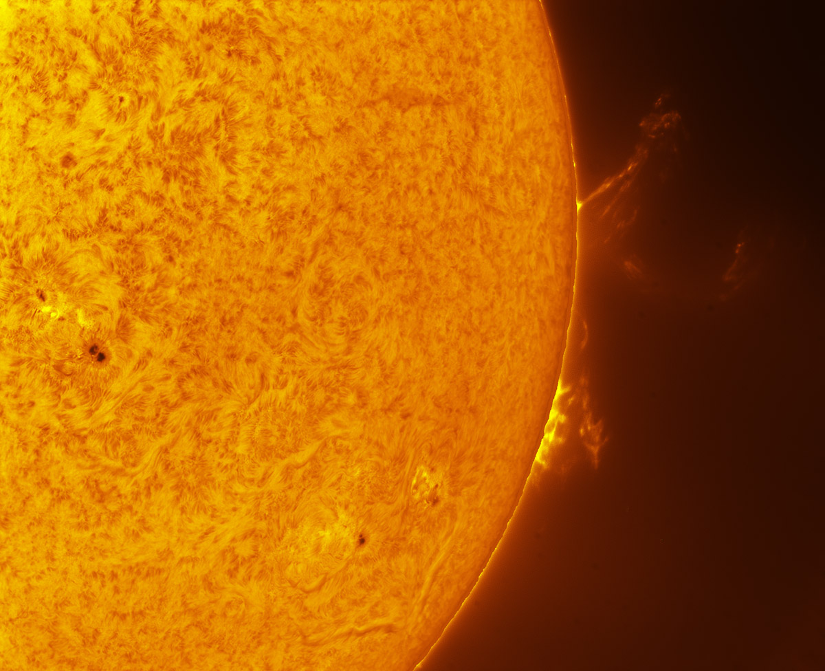 Big solar prominence in h-alpha 05/04/2014