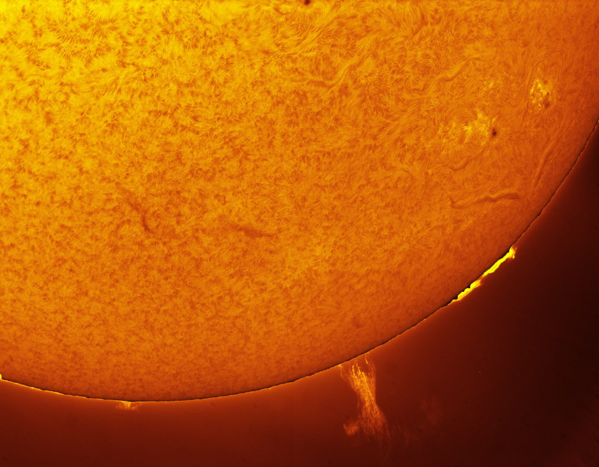 Big solar prominence in h-alpha 05/04/2014
