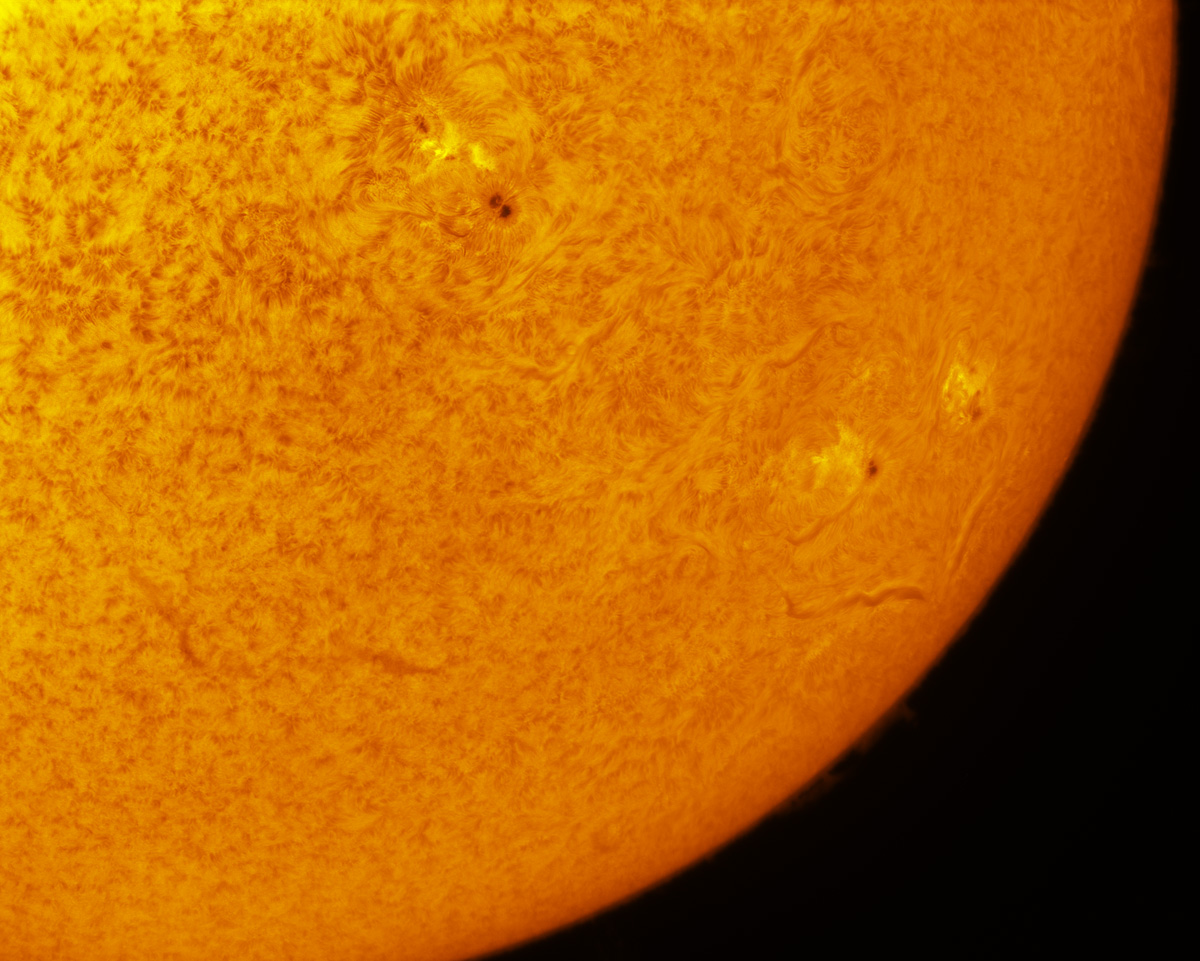 Sunspots 2047, 2049, and 2051 in h-alpha 05/04/2014