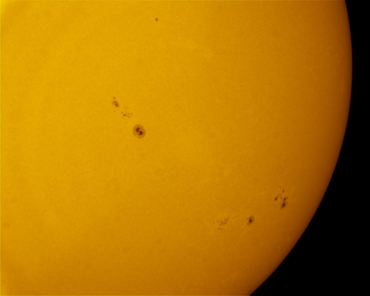 Sunspots 2047, 2049, and 2051 in white light 05/04/2014