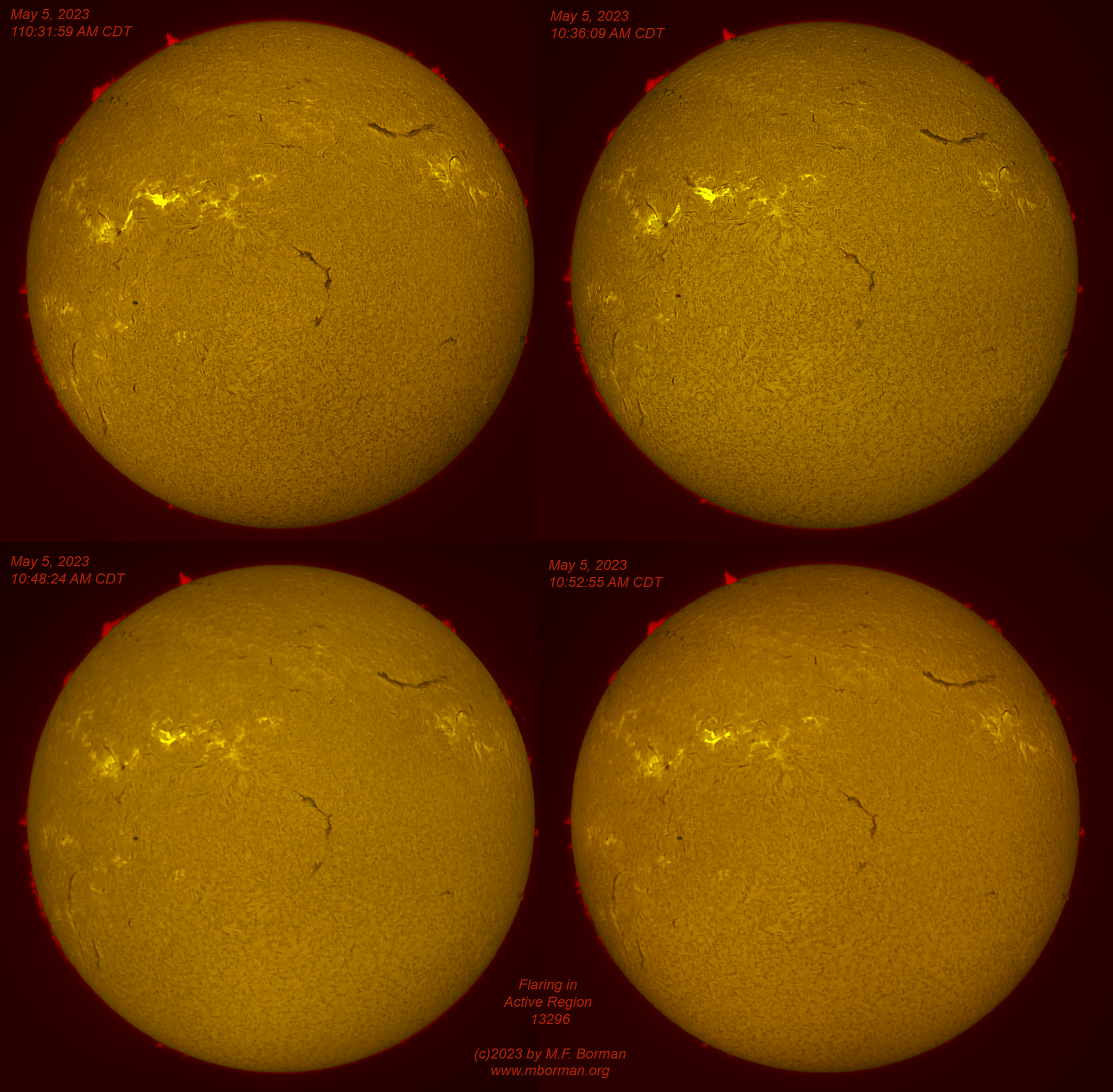 Solar disk in h-alpha 05/05/2023