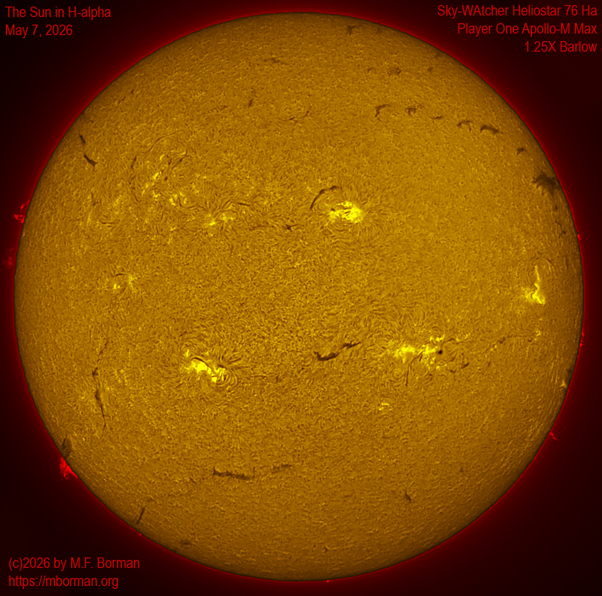Solar image in h-alpha 05/07/26