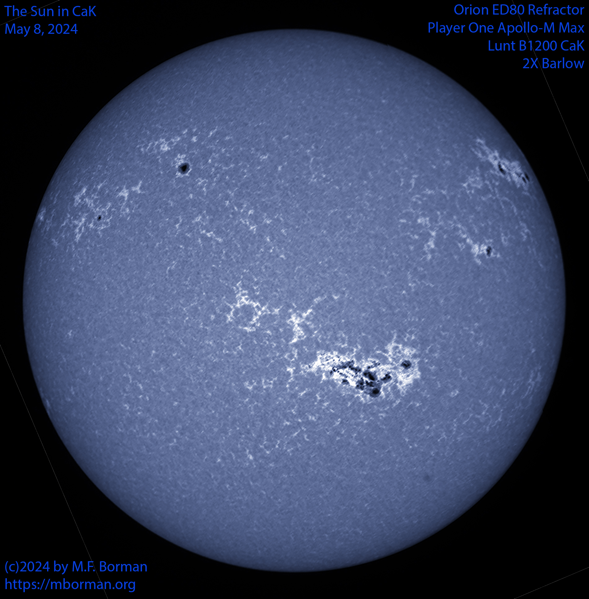 Solar image in CaK 05/08/24