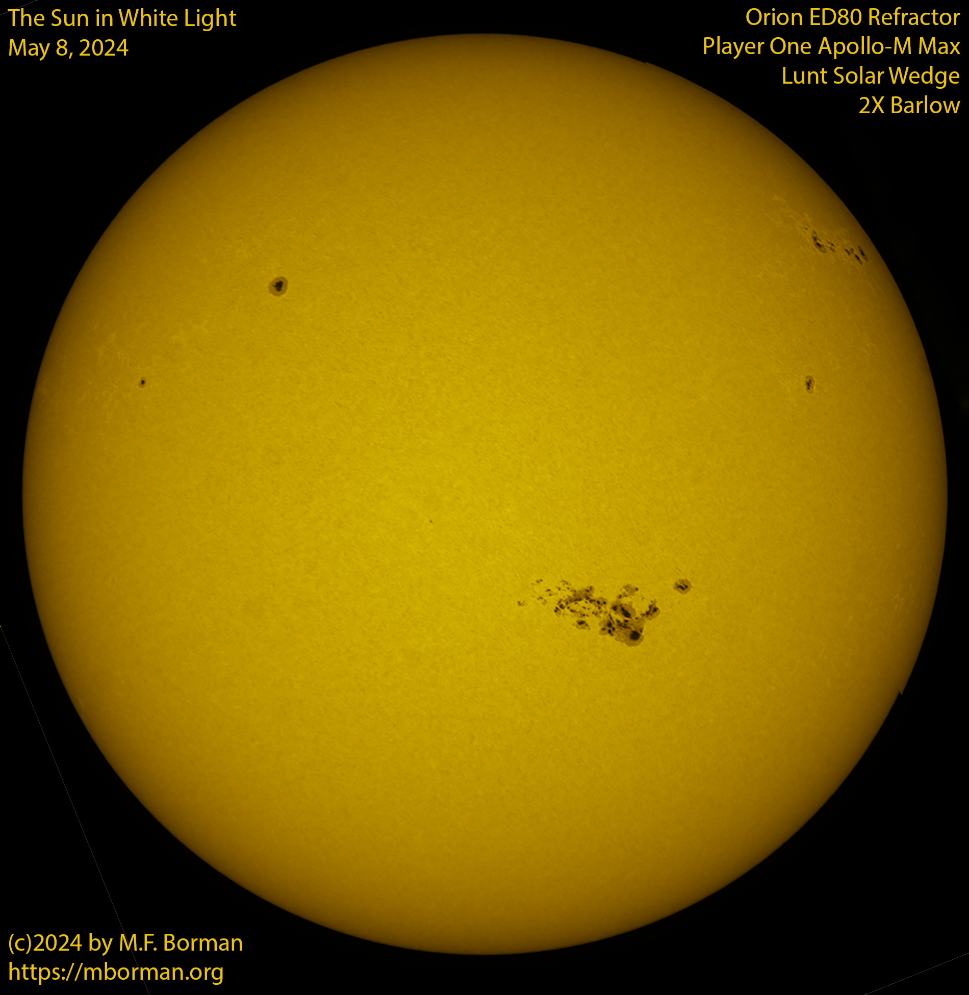 Solar image in white light 05/08/24