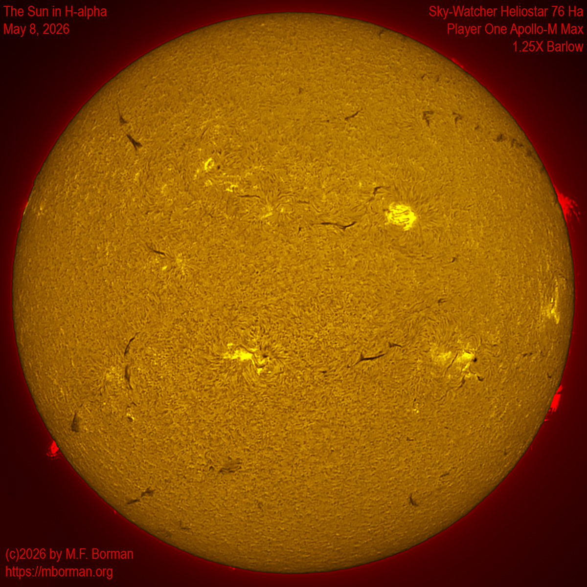 Solar image in h-alpha 05/08/26