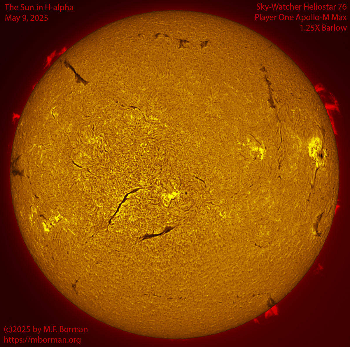Solar image in h-alpha 05/09/25