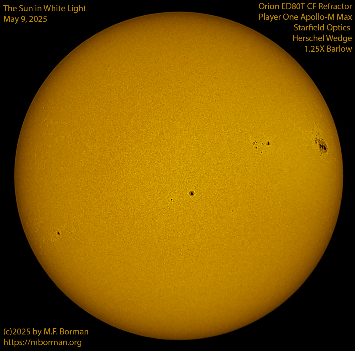 Solar image in white light 05/09/25