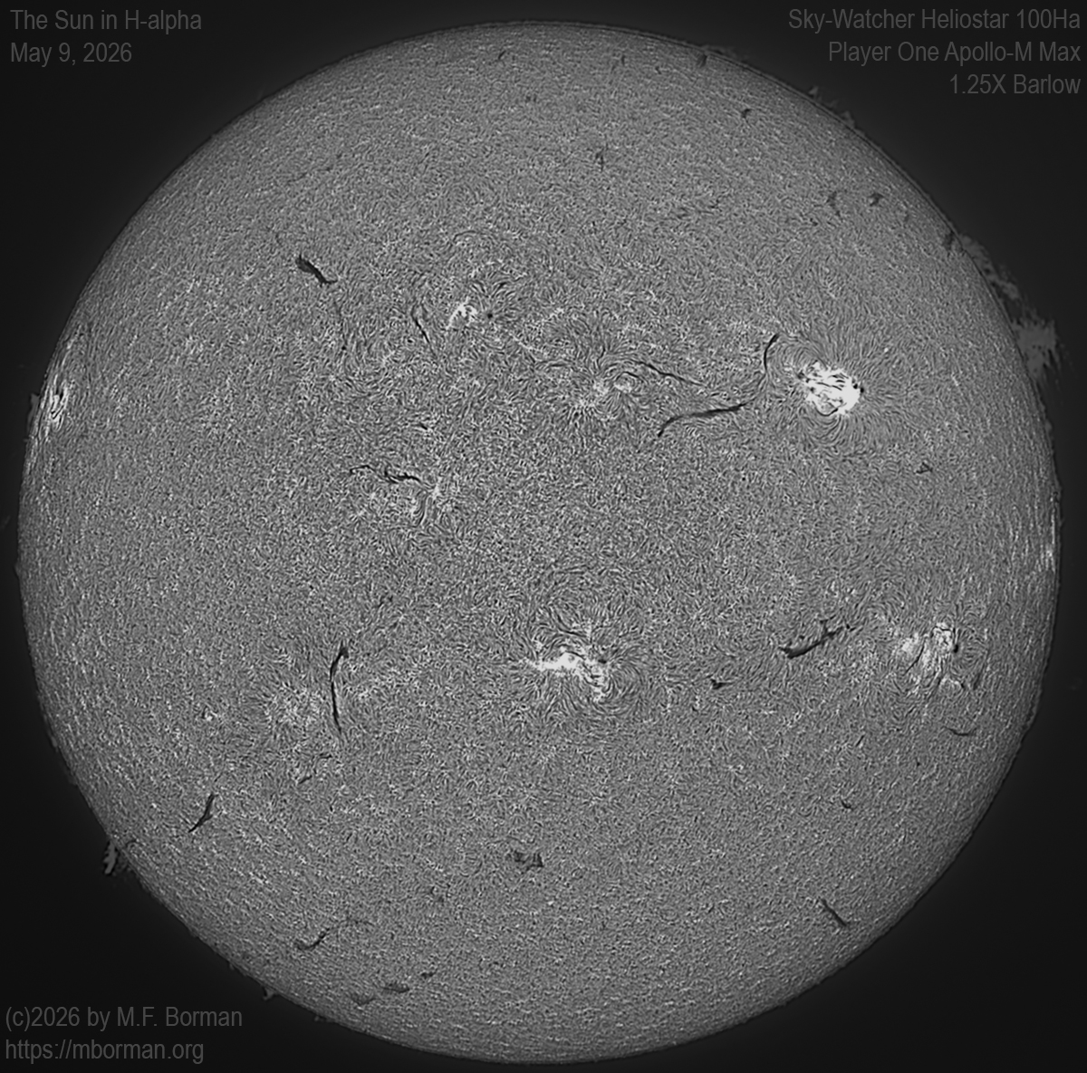 Solar image in h-alpha 05/09/26