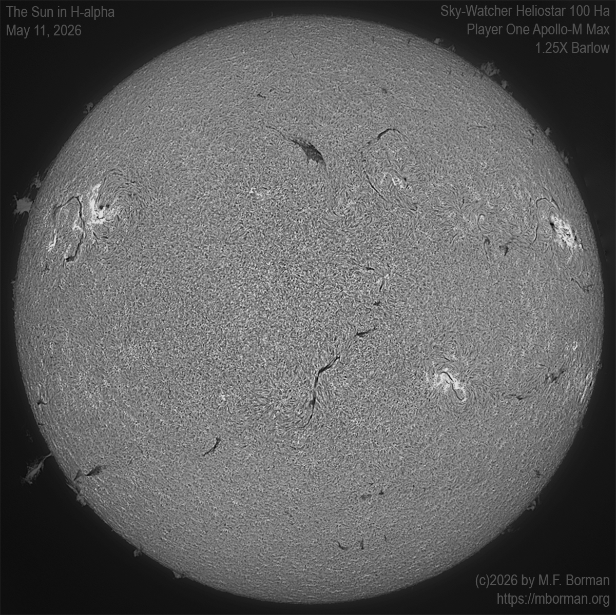 Solar image in h-alpha 05/11/26