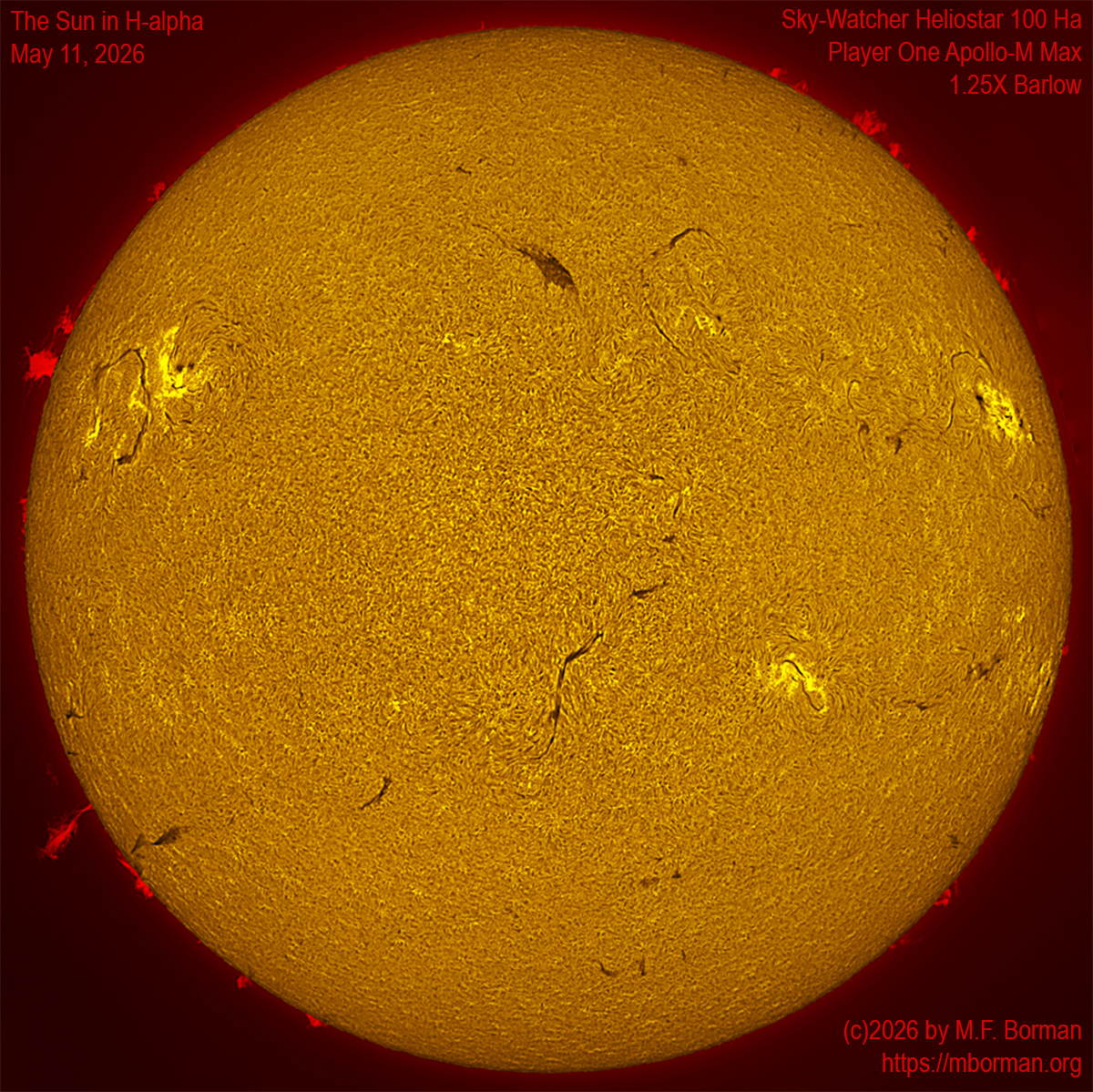 Solar image in h-alpha 05/11/26