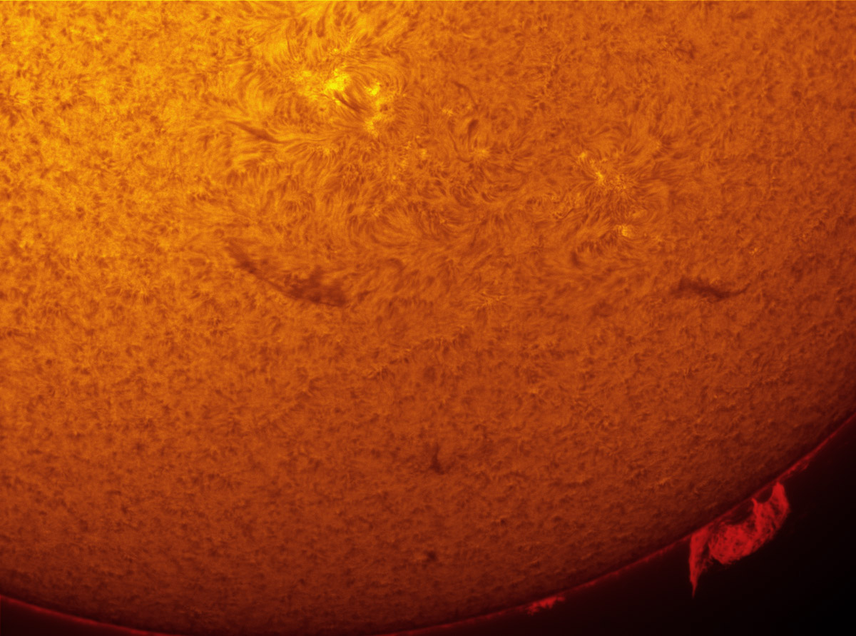 Solar Prominence in h-alpha 05/12/2013
