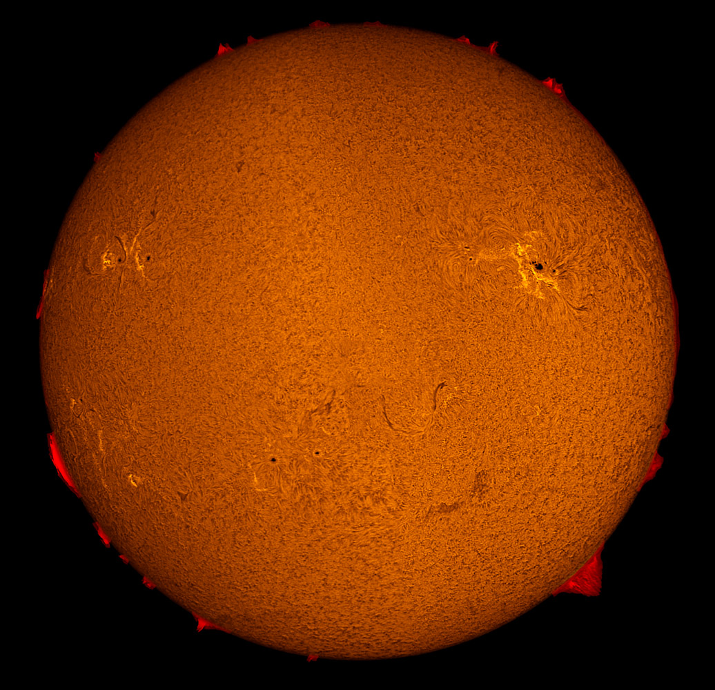 Solar Disk in h-alpha 05/13/2012 with Point Grey Research Flea 3 camera