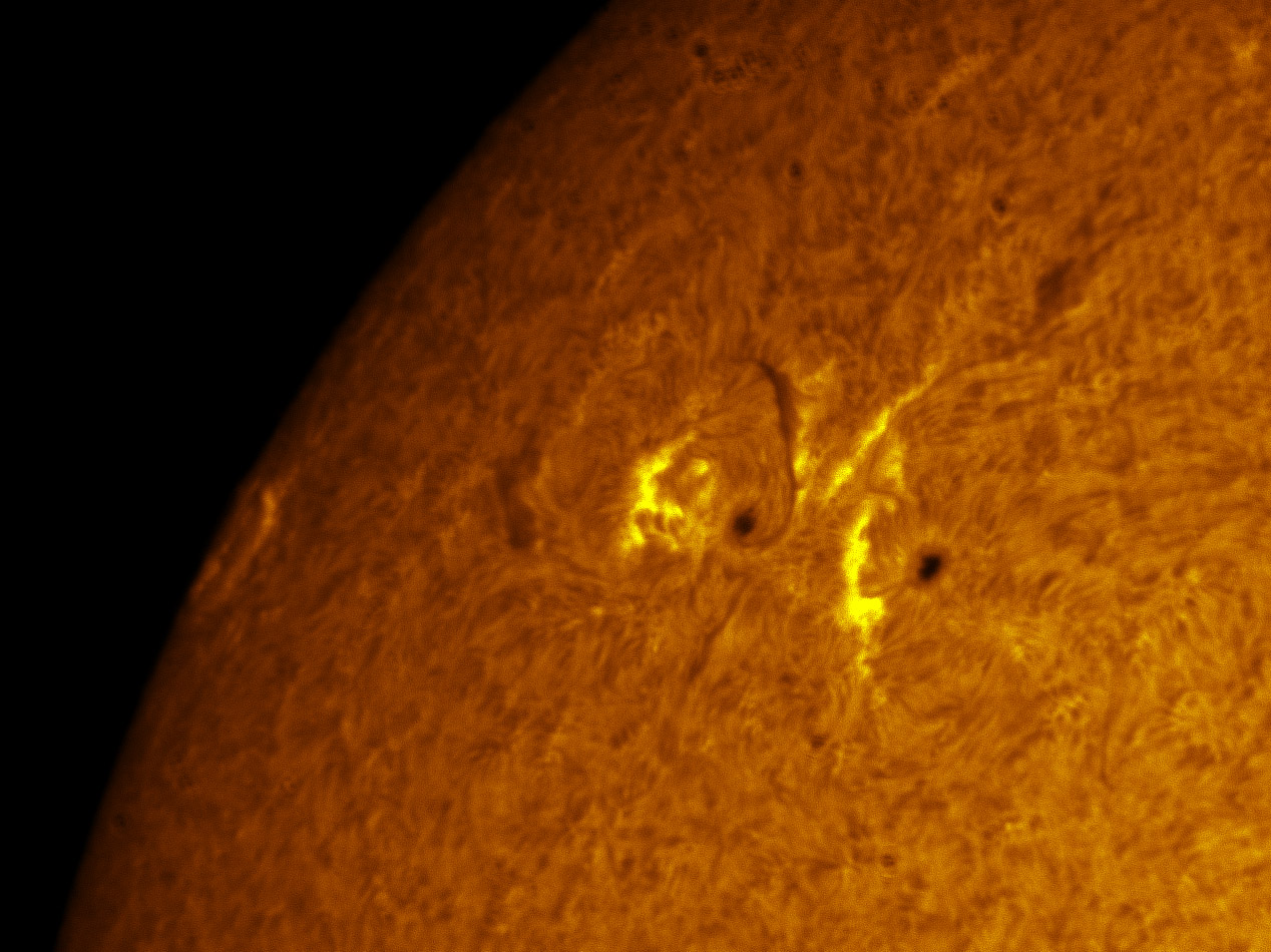 Sunspots 1479 & 1482 in h-alpha 05/13/2012