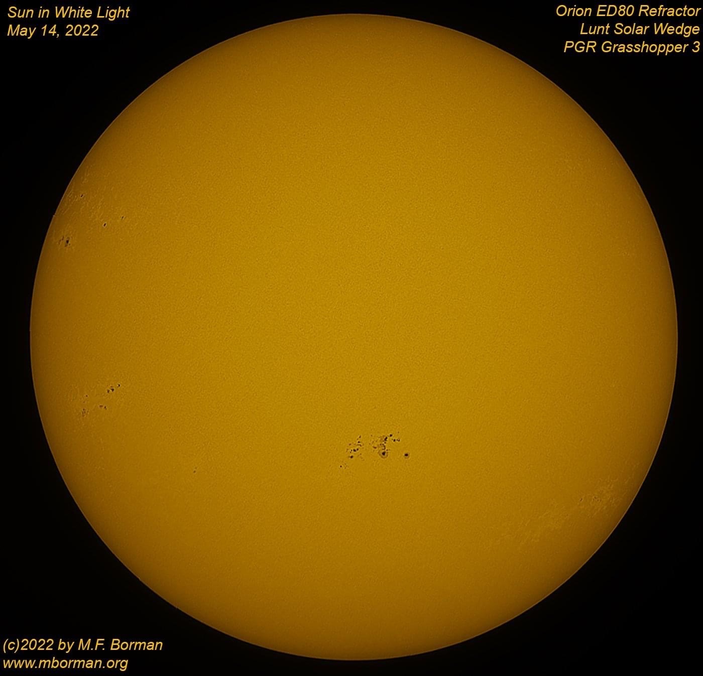 Solar disk in white light 05/14/2022