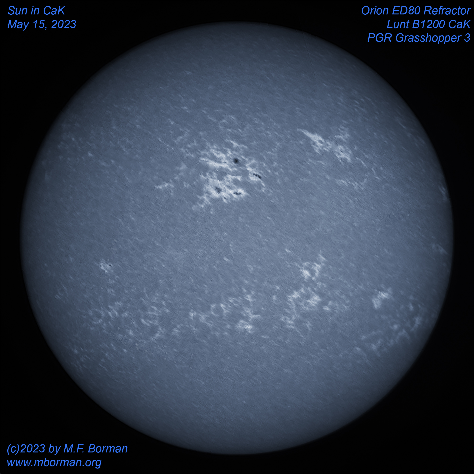 Solar disk in CaK 05/15/2023