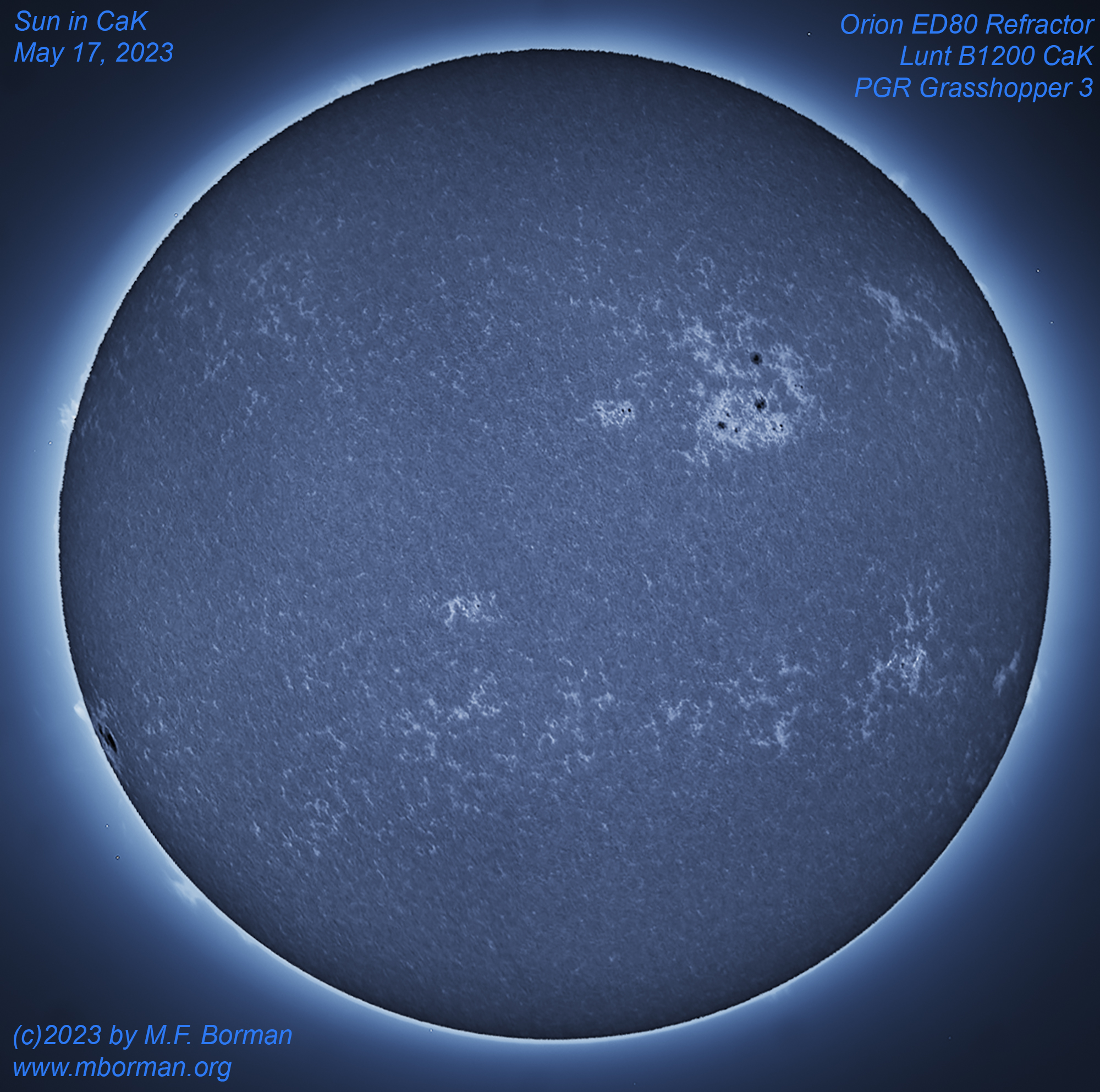 Solar disk in CaK 05/17/2023